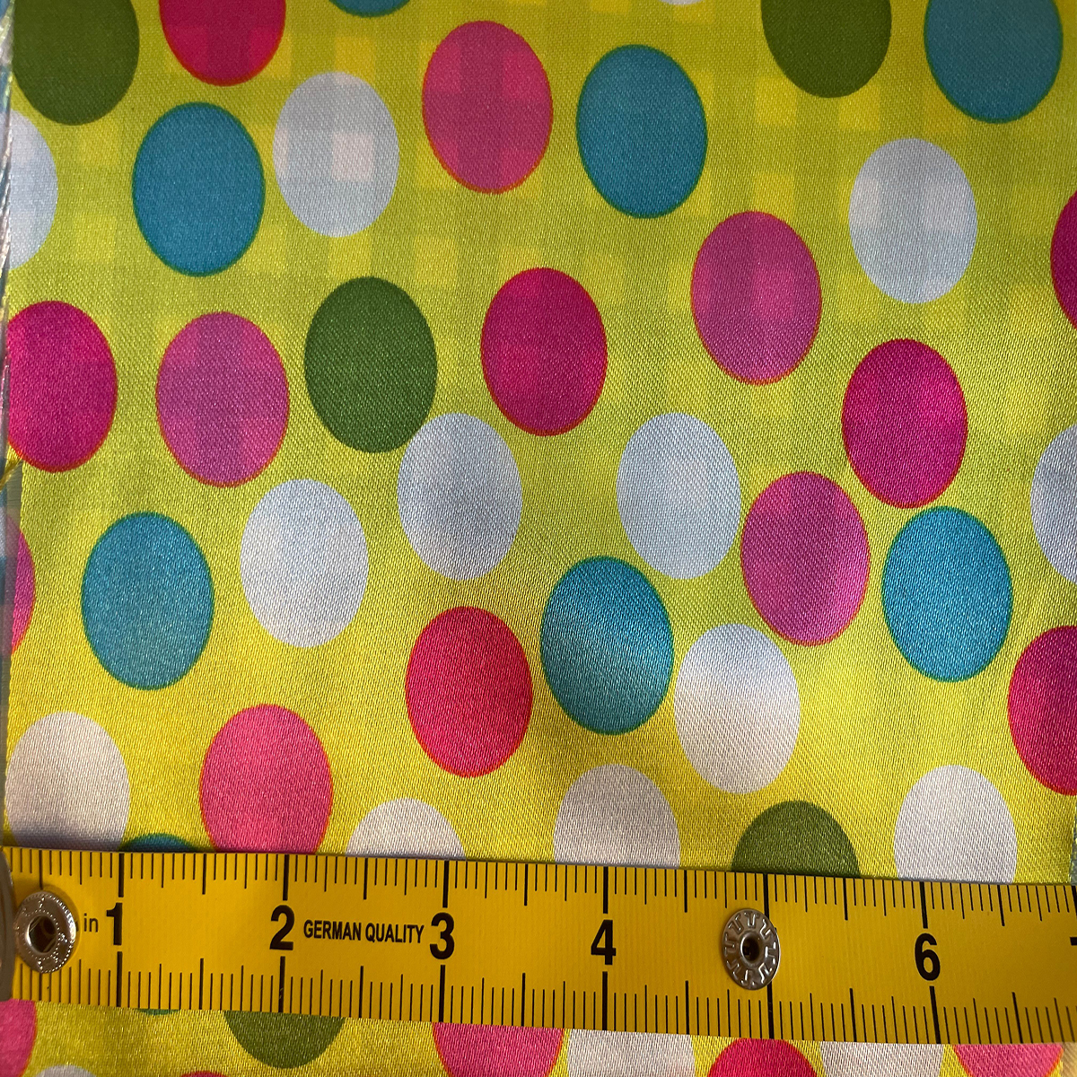 Large Colorful Polka Dots Satin Fabric-Yellow