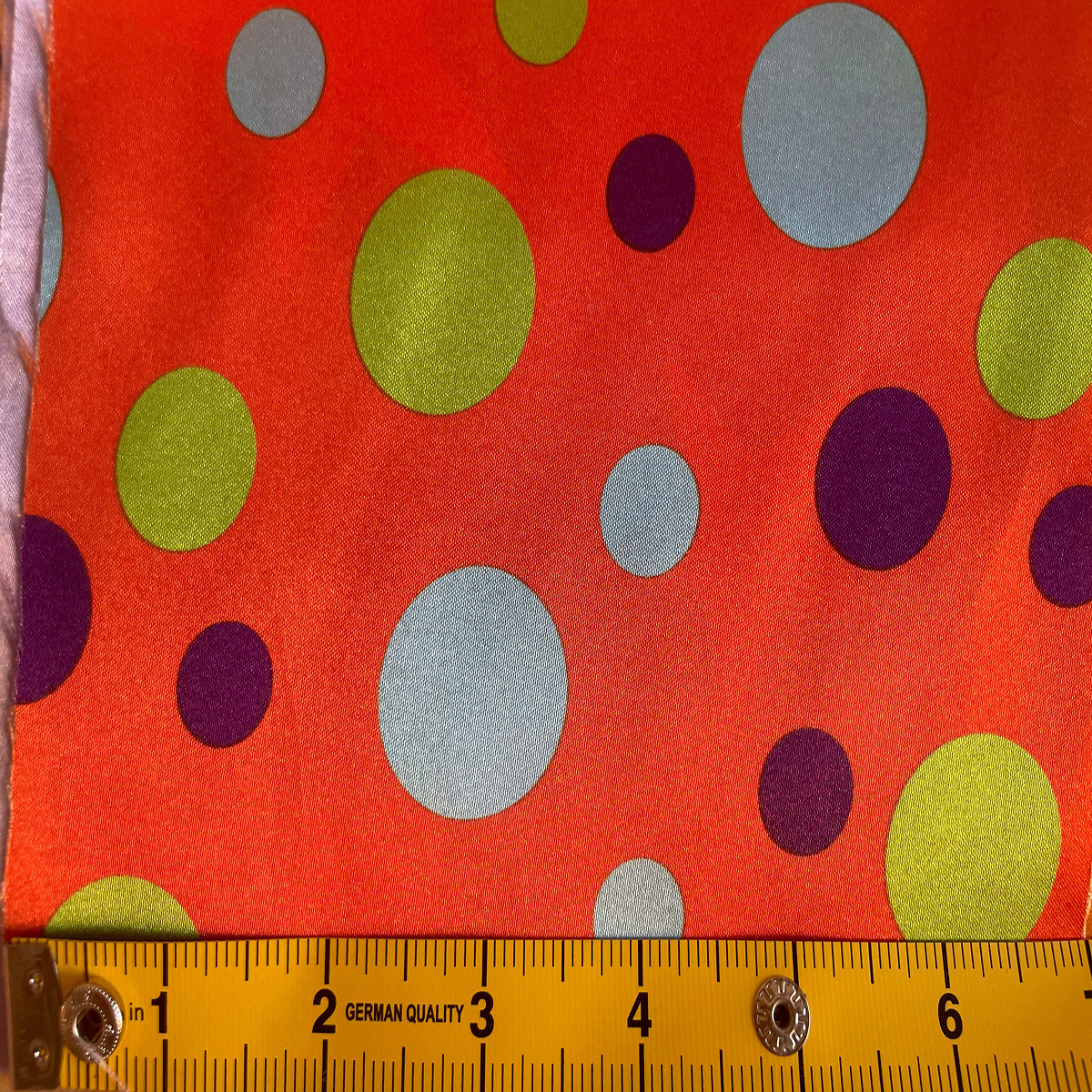 Large Colorful Polka Dots Satin Fabric