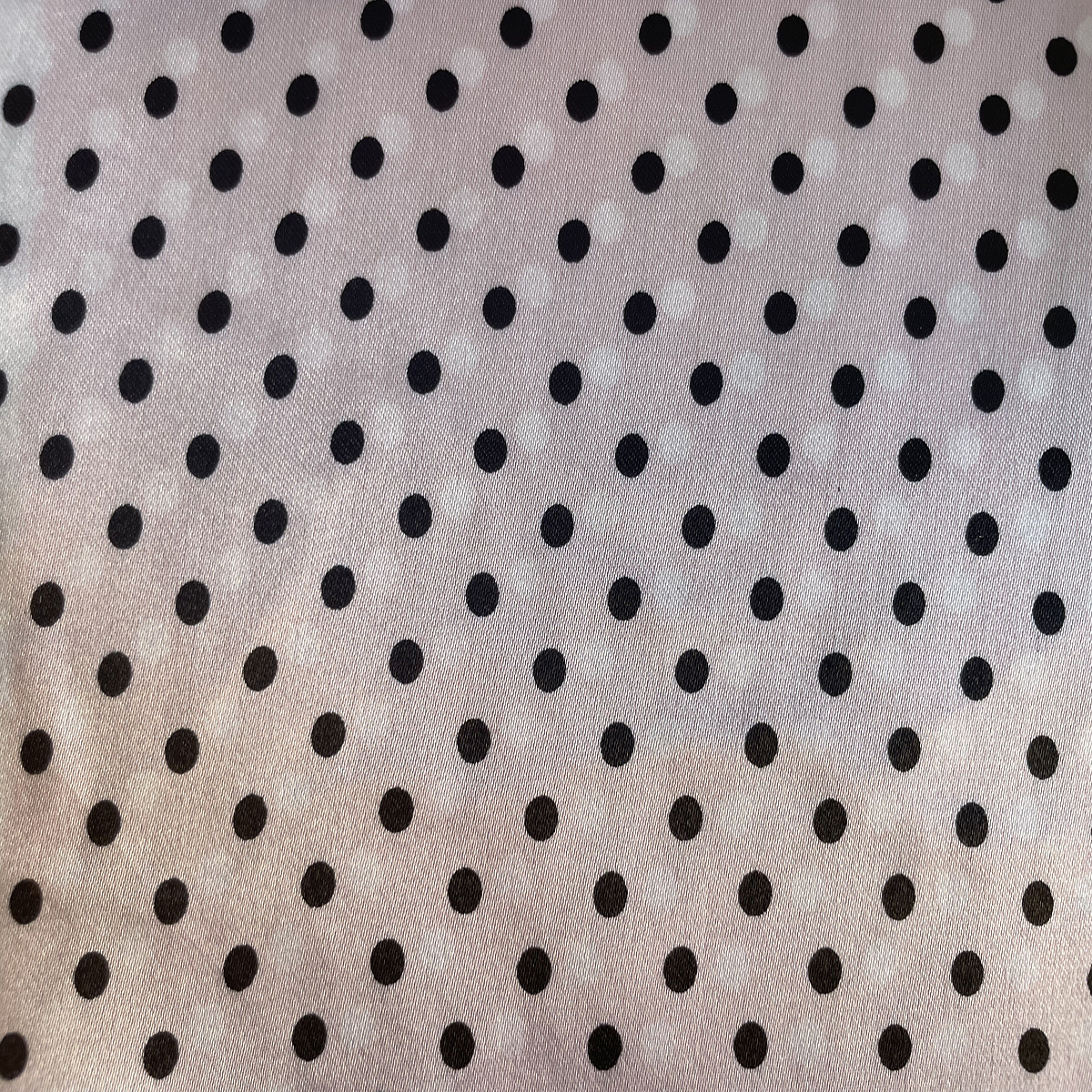 Polka Dots Satin Fabric-White