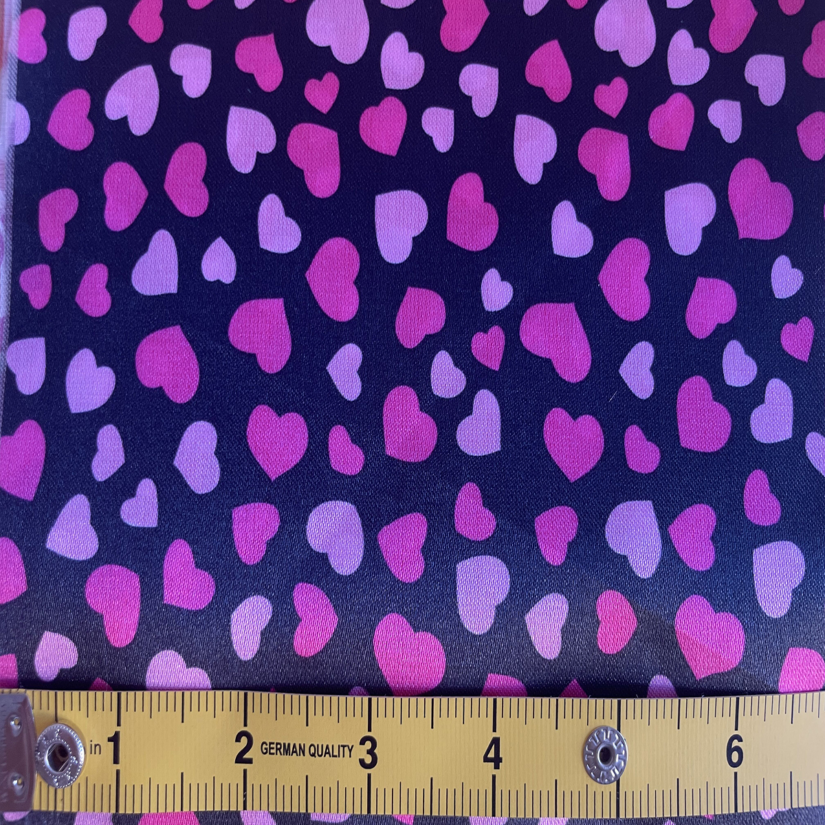 Heart Satin Fabric-Hot Pink
