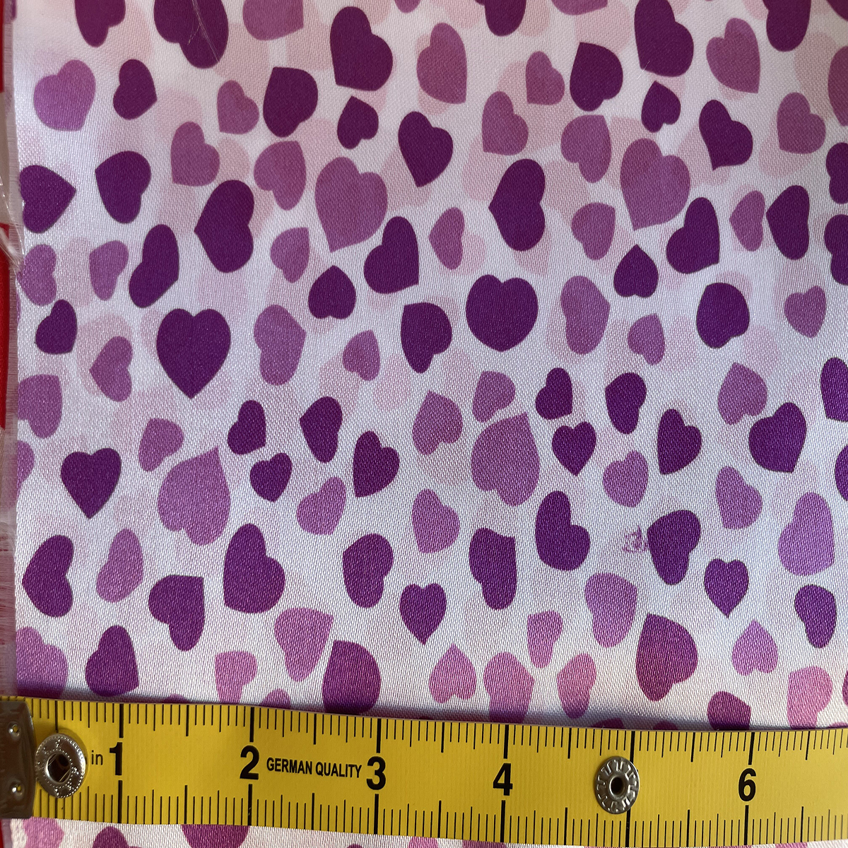 Heart Satin Fabric-Lavender