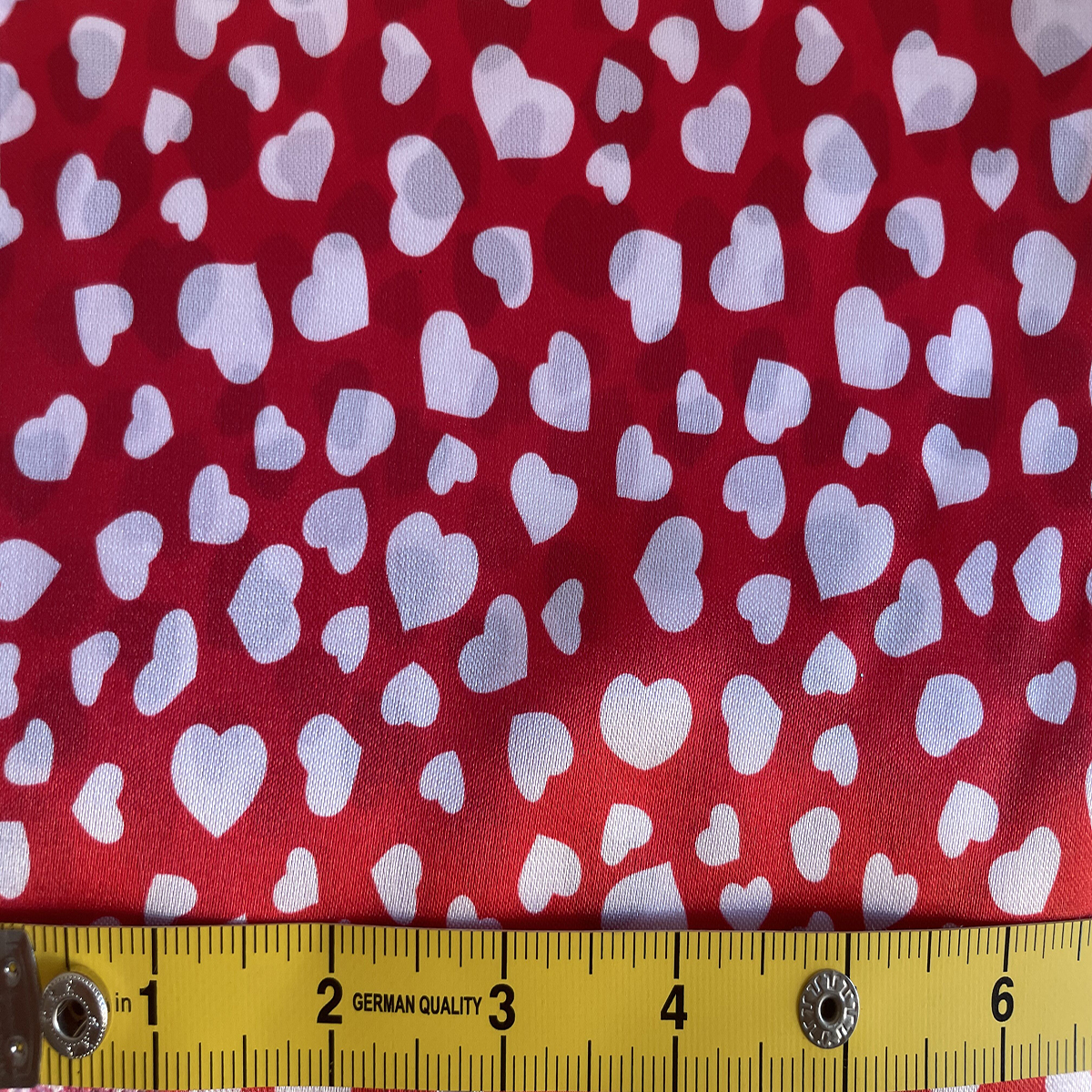 Heart Satin Fabric-Red
