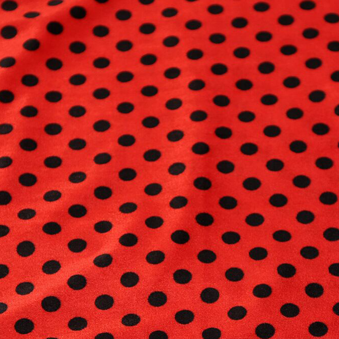 Polka Dots Velvet Fabric-Red