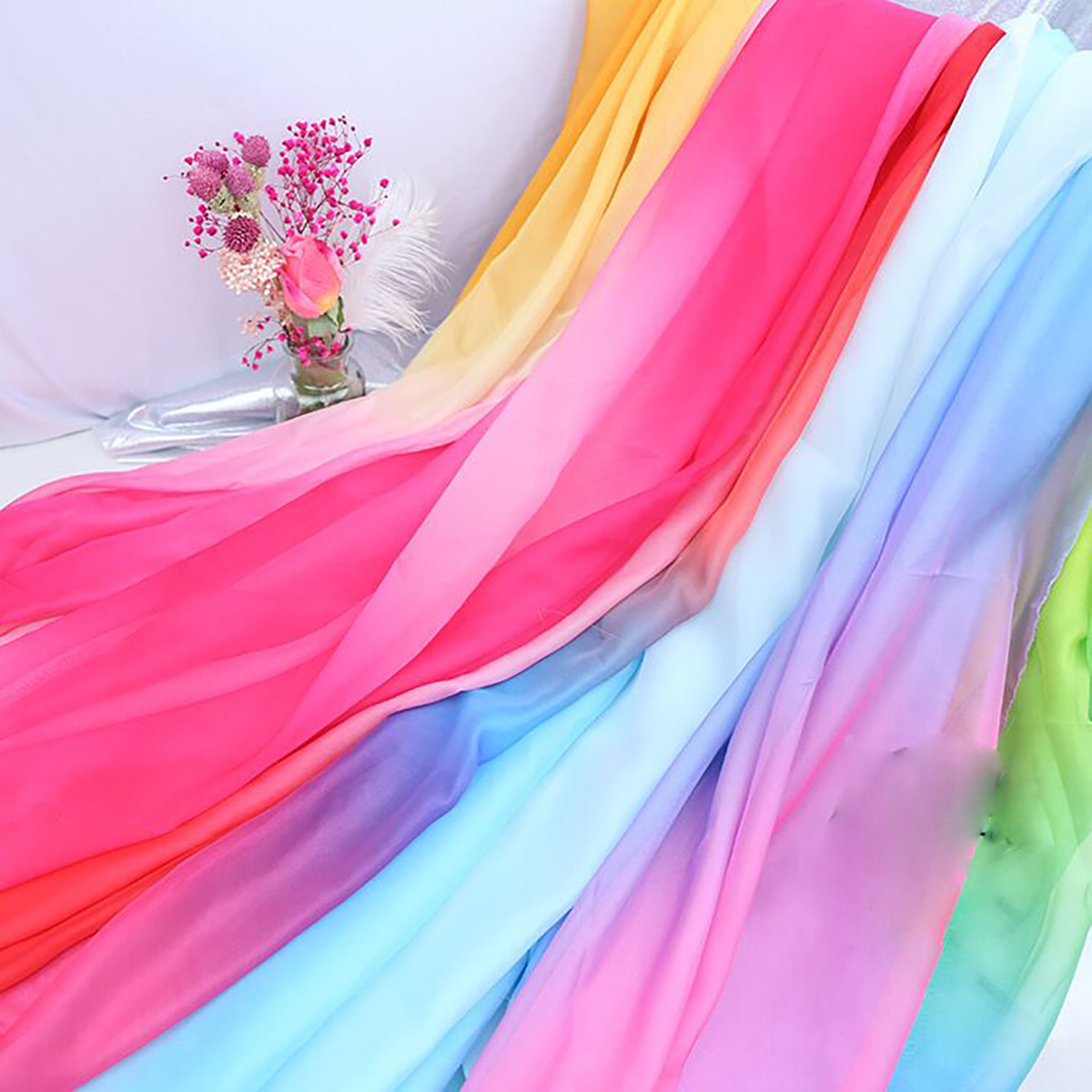Rainbow Chiffon Fabric-U PICK