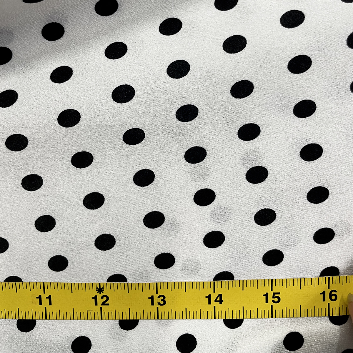 Silk Polka Dots Fabric White