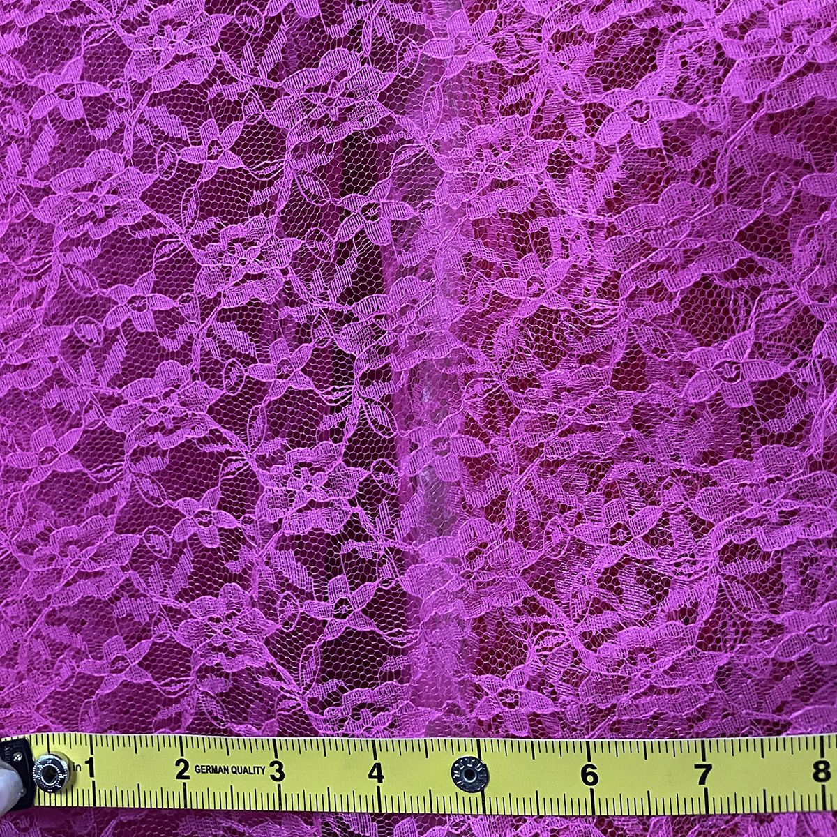 Lace Mesh Flower Fabric Hot Pink
